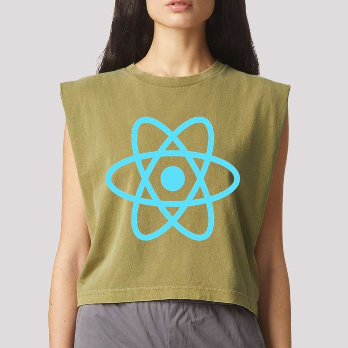 Reactjs React.Js Logo Javascript Framework Garment-Dyed Women's Muscle Tee