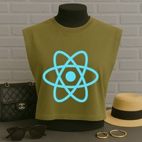 Reactjs React.Js Logo Javascript Framework Garment-Dyed Women's Muscle Tee