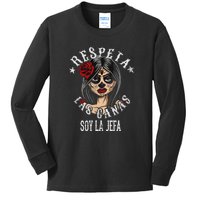 Retro Respeta Las Canas La Jefa For Girl Funny Spanish Gift Kids Long Sleeve Shirt