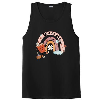 Retro Rainbow Lets Be Ghouls Pumpkin Spice Spooky Halloween Gift PosiCharge Competitor Tank