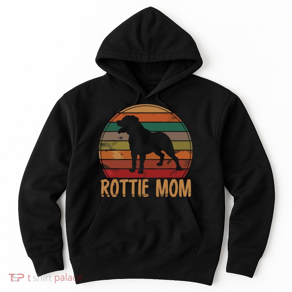 Retro Rottweiler Mom Gift Rott Dog Mother Pet Rottie Mama Hoodie