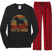 Retro Rottweiler Mom Gift Rott Dog Mother Pet Rottie Mama Long Sleeve Pajama Set