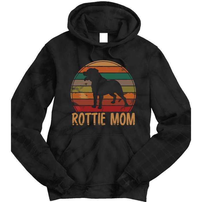 Retro Rottweiler Mom Gift Rott Dog Mother Pet Rottie Mama Tie Dye Hoodie