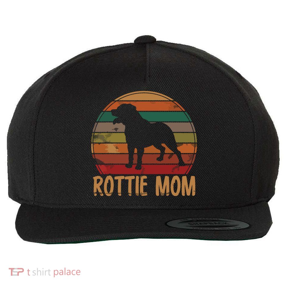 Retro Rottweiler Mom Gift Rott Dog Mother Pet Rottie Mama Wool Snapback Cap