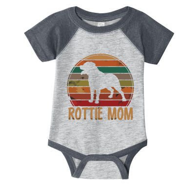 Retro Rottweiler Mom Gift Rott Dog Mother Pet Rottie Mama Infant Baby Jersey Bodysuit