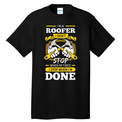 Roofer Roof Mechanic Construction Contractor Tradesperson Tall T-Shirt