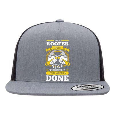 Roofer Roof Mechanic Construction Contractor Tradesperson Flat Bill Trucker Hat