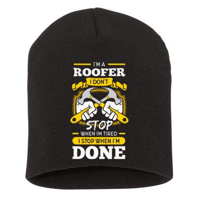 Roofer Roof Mechanic Construction Contractor Tradesperson Short Acrylic Beanie