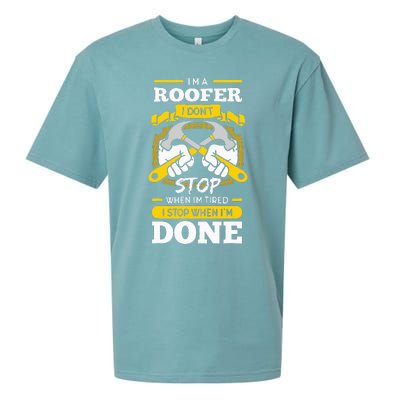 Roofer Roof Mechanic Construction Contractor Tradesperson Sueded Cloud Jersey T-Shirt