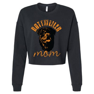 Rottweiler Rottie Mom Mom Vintage Cropped Pullover Crew