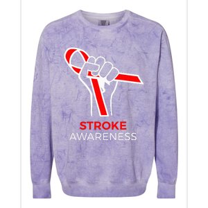 Red Ribbon Month Products Survivor National Stroke Awareness Colorblast Crewneck Sweatshirt