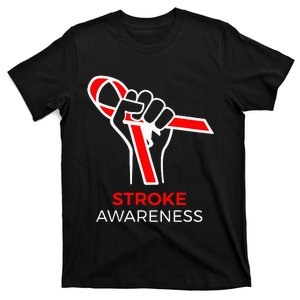 Red Ribbon Month Products Survivor National Stroke Awareness T-Shirt