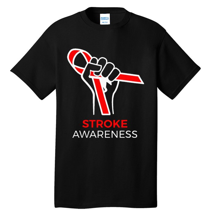 Red Ribbon Month Products Survivor National Stroke Awareness Tall T-Shirt