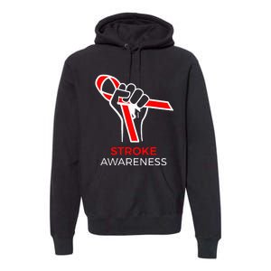 Red Ribbon Month Products Survivor National Stroke Awareness Premium Hoodie