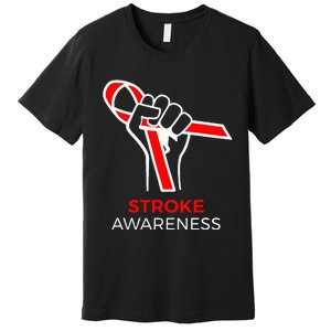 Red Ribbon Month Products Survivor National Stroke Awareness Premium T-Shirt