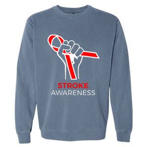 Red Ribbon Month Products Survivor National Stroke Awareness Garment-Dyed Sweatshirt