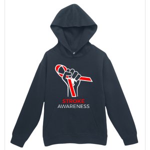 Red Ribbon Month Products Survivor National Stroke Awareness Urban Pullover Hoodie