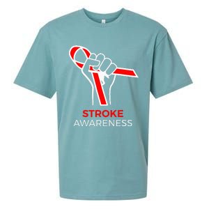 Red Ribbon Month Products Survivor National Stroke Awareness Sueded Cloud Jersey T-Shirt