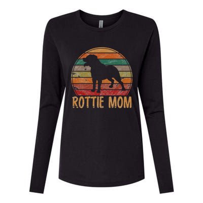 Retro Rottweiler Mom Gift Rott Dog Mother Pet Rottie Mama Womens Cotton Relaxed Long Sleeve T-Shirt