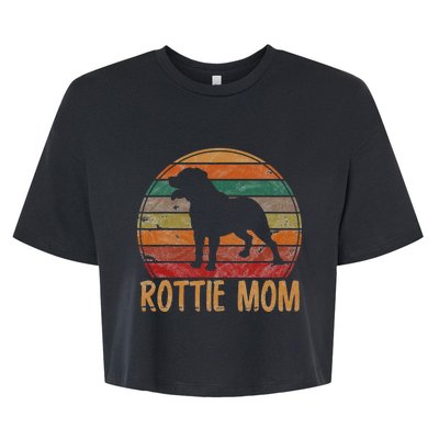 Retro Rottweiler Mom Gift Rott Dog Mother Pet Rottie Mama Bella+Canvas Jersey Crop Tee