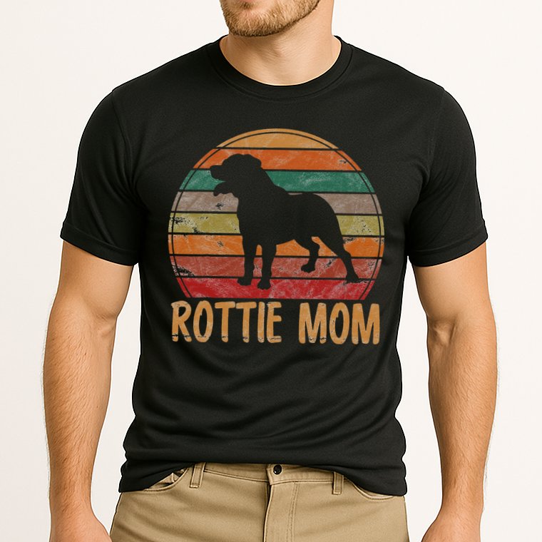 Retro Rottweiler Mom Gift Rott Dog Mother Pet Rottie Mama Cooling Performance Crew T-Shirt
