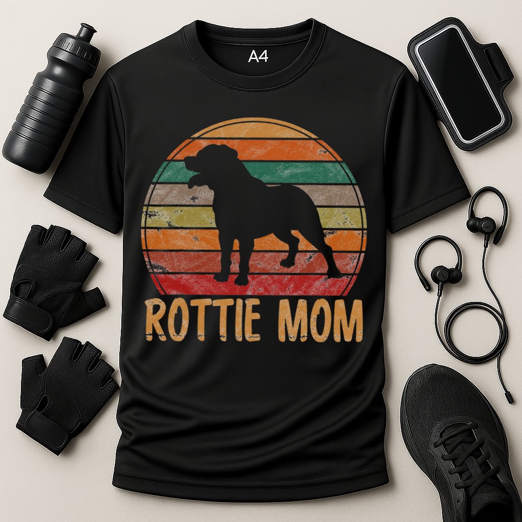 Retro Rottweiler Mom Gift Rott Dog Mother Pet Rottie Mama Cooling Performance Crew T-Shirt
