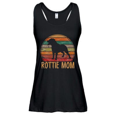 Retro Rottweiler Mom Gift Rott Dog Mother Pet Rottie Mama Ladies Essential Flowy Tank