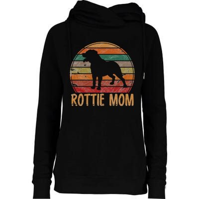 Retro Rottweiler Mom Gift Rott Dog Mother Pet Rottie Mama Womens Funnel Neck Pullover Hood