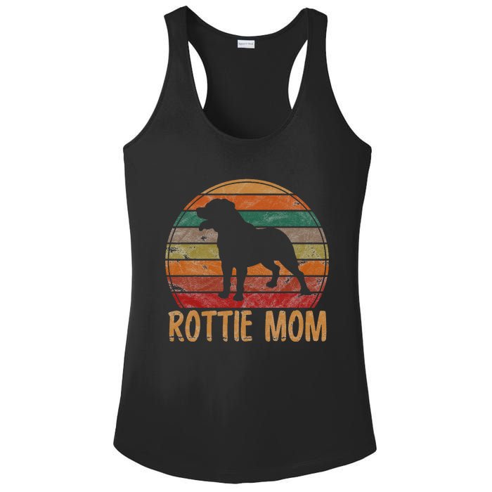 Retro Rottweiler Mom Gift Rott Dog Mother Pet Rottie Mama Ladies PosiCharge Competitor Racerback Tank