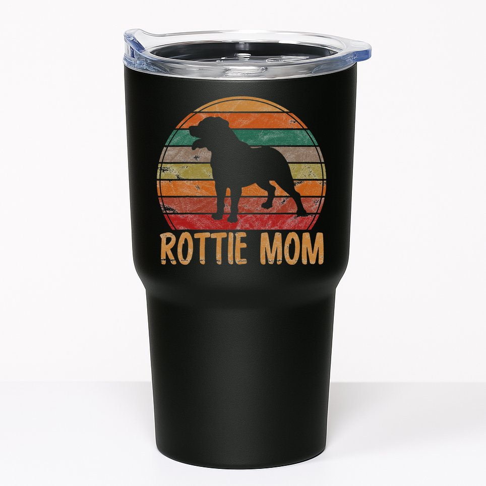 Retro Rottweiler Mom Gift Rott Dog Mother Pet Rottie Mama Tumbler