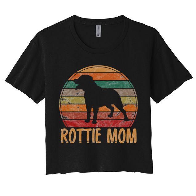 Retro Rottweiler Mom Gift Rott Dog Mother Pet Rottie Mama Crop Top