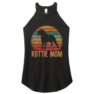 Retro Rottweiler Mom Gift Rott Dog Mother Pet Rottie Mama Women’s Perfect Tri Rocker Tank