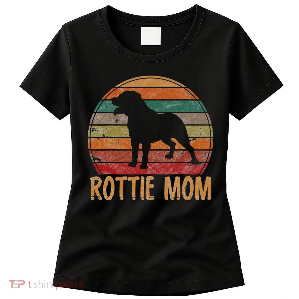 Retro Rottweiler Mom Gift Rott Dog Mother Pet Rottie Mama Womens T-Shirt