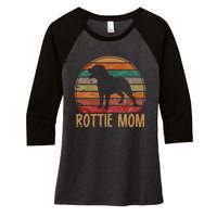 Retro Rottweiler Mom Gift Rott Dog Mother Pet Rottie Mama Women's Tri-Blend 3/4-Sleeve Raglan Shirt