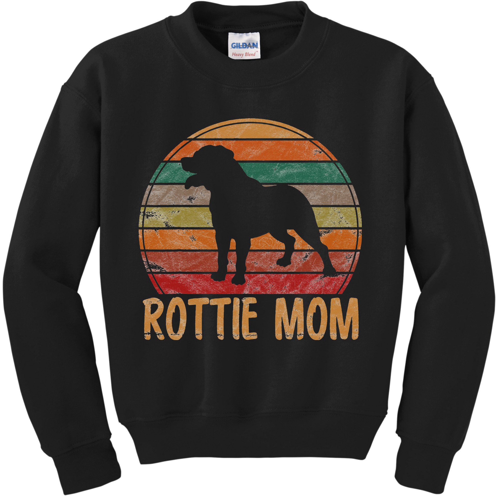 Retro Rottweiler Mom Gift Rott Dog Mother Pet Rottie Mama Kids Sweatshirt