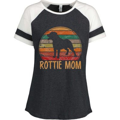 Retro Rottweiler Mom Gift Rott Dog Mother Pet Rottie Mama Enza Ladies Jersey Colorblock Tee