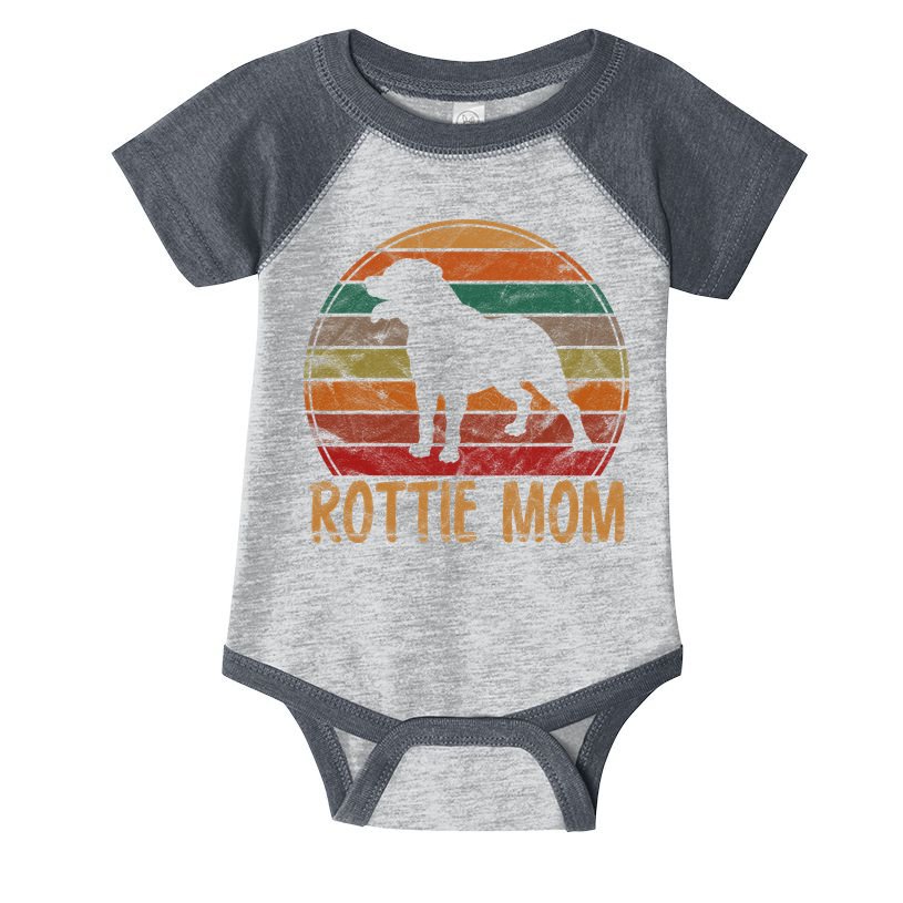 Retro Rottweiler Mom Gift Rott Dog Mother Pet Rottie Mama Infant Baby Jersey Bodysuit