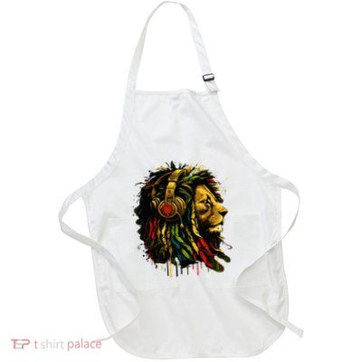Rasta Reggae Music Headphones Jamaican Pride Lion Of Judah Apron