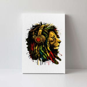 Rasta Reggae Music Headphones Jamaican Pride Lion Of Judah Canvas