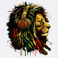Rasta Reggae Music Headphones Jamaican Pride Lion Of Judah Women's V-Neck T-Shirt
