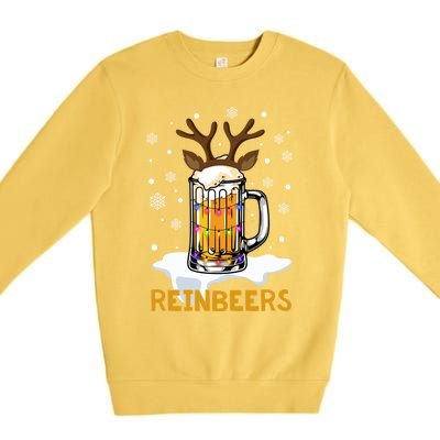 Reinbeers Reindeer Merry Christmas Snowflake Xmas Pajamas Great Gift Premium Crewneck Sweatshirt