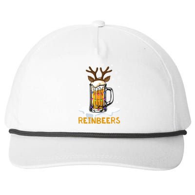 Reinbeers Reindeer Merry Christmas Snowflake Xmas Pajamas Great Gift Snapback Five-Panel Rope Hat