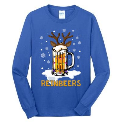 Reinbeers Reindeer Merry Christmas Snowflake Xmas Pajamas Great Gift Tall Long Sleeve T-Shirt