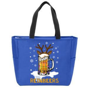 Reinbeers Reindeer Merry Christmas Snowflake Xmas Pajamas Great Gift Zip Tote Bag