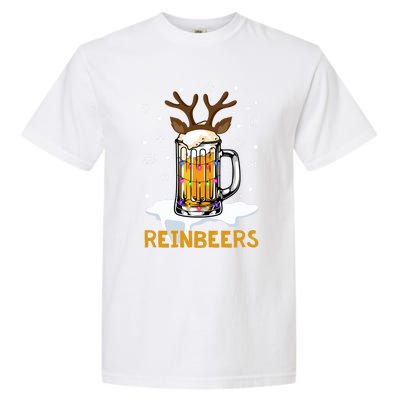 Reinbeers Reindeer Merry Christmas Snowflake Xmas Pajamas Great Gift Garment-Dyed Heavyweight T-Shirt