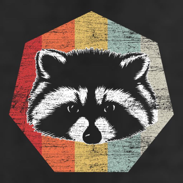 Retro Racoon Meaningful Gift Raccoon Trash Panda Funny Gift 7 Panel Mesh Trucker Snapback Hat