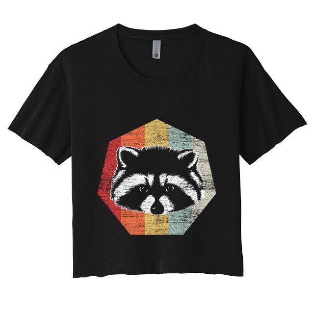 Retro Racoon Meaningful Gift Raccoon Trash Panda Funny Gift Crop Top