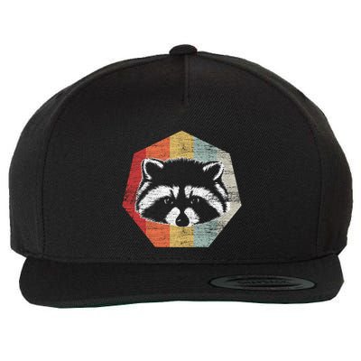 Retro Racoon Meaningful Gift Raccoon Trash Panda Funny Gift Wool Snapback Cap