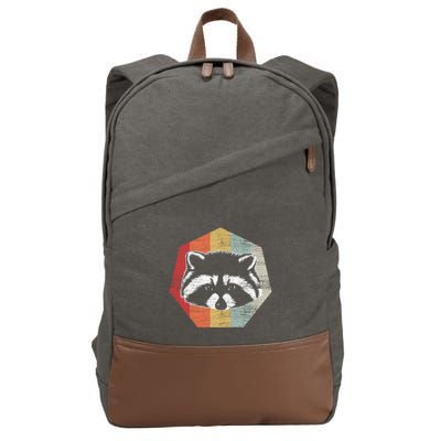 Retro Racoon Meaningful Gift Raccoon Trash Panda Funny Gift Cotton Canvas Backpack