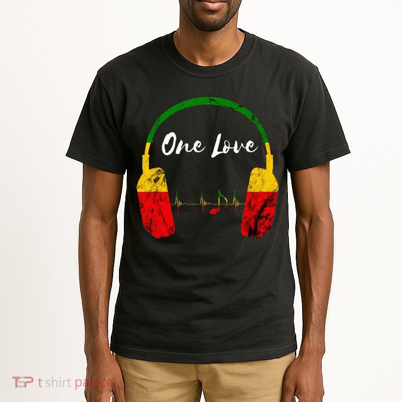 Rasta Reggae Music Headphones Jamaican Pride One Love Tall T-Shirt
